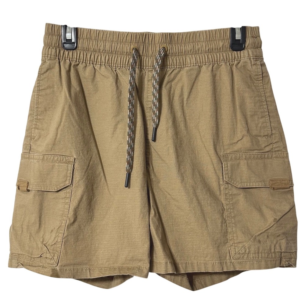 Eddie Bauer Cargo Shorts Womens XS Tan Khaki Excellent Ripstop Outdoor Utility